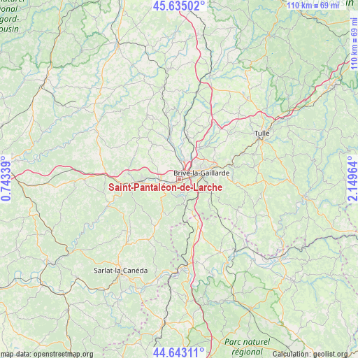 Saint-Pantaléon-de-Larche on map