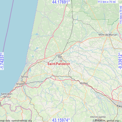 Saint-Pandelon on map