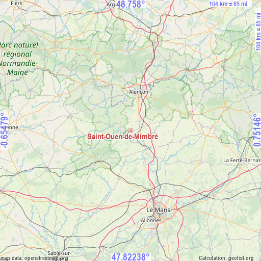 Saint-Ouen-de-Mimbré on map
