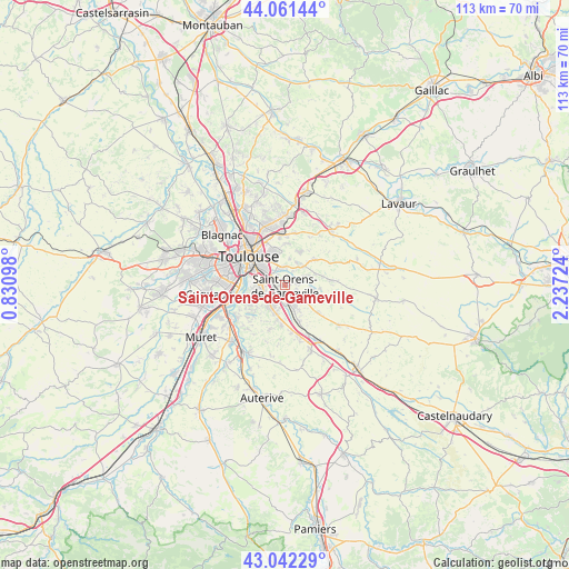 Saint-Orens-de-Gameville on map