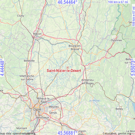 Saint-Nizier-le-Désert on map