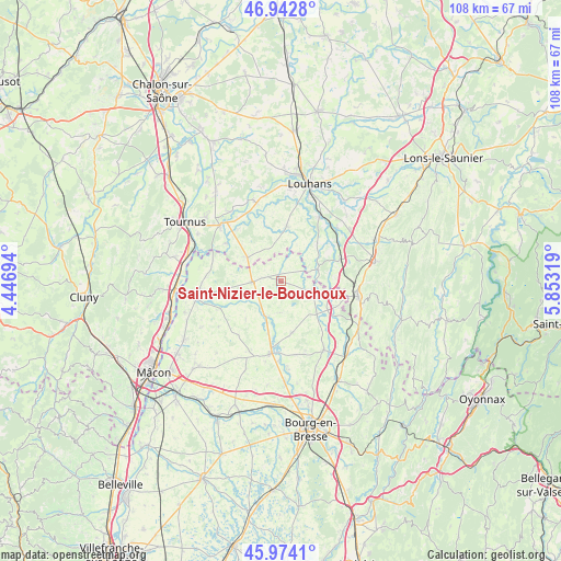 Saint-Nizier-le-Bouchoux on map