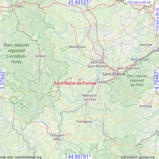 Saint-Nizier-de-Fornas on map