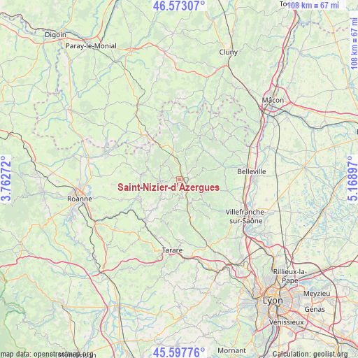 Saint-Nizier-d’Azergues on map