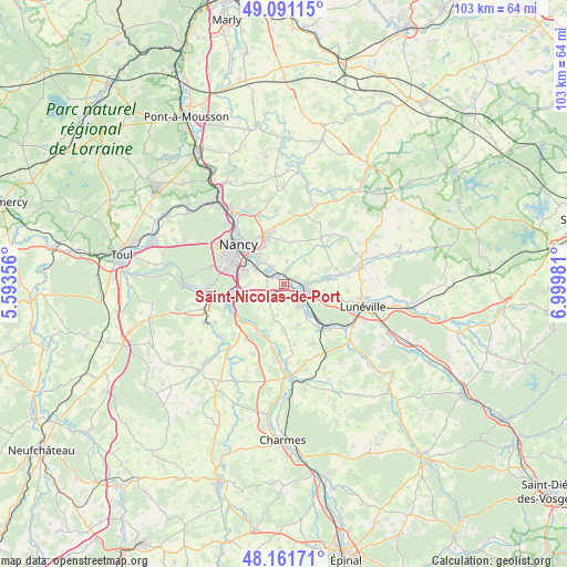 Saint-Nicolas-de-Port on map