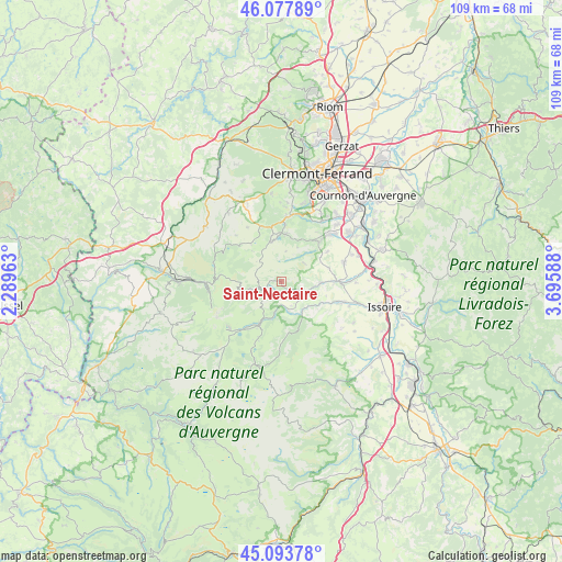 Saint-Nectaire on map