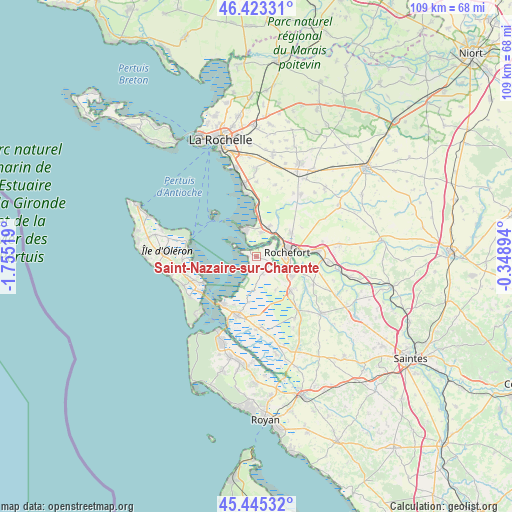 Saint-Nazaire-sur-Charente on map