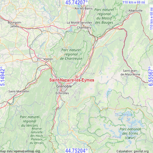 Saint-Nazaire-les-Eymes on map