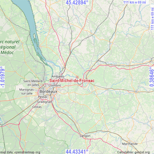 Saint-Michel-de-Fronsac on map