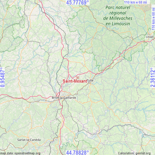 Saint-Mexant on map