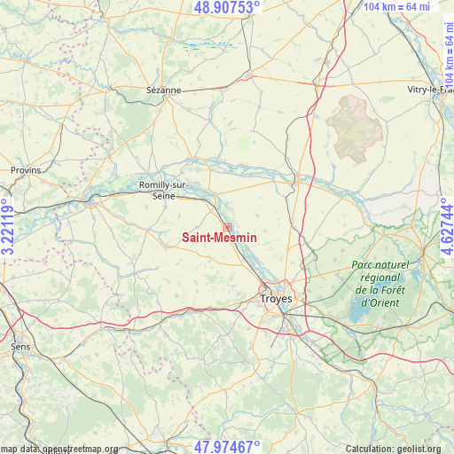 Saint-Mesmin on map