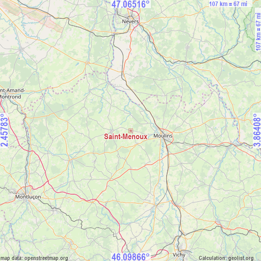 Saint-Menoux on map