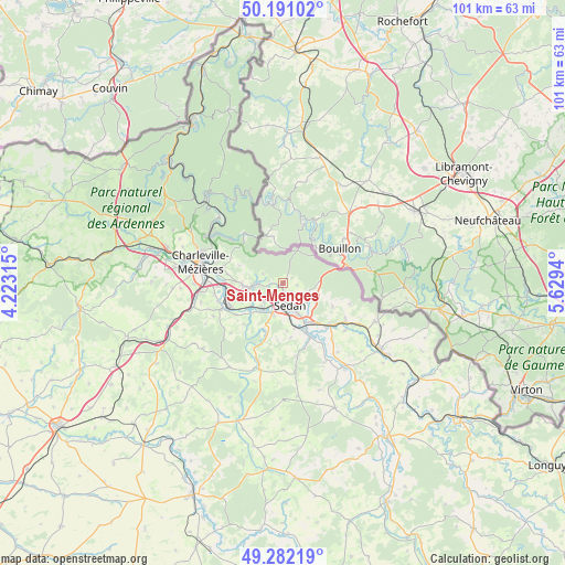Saint-Menges on map