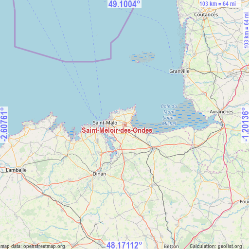Saint-Méloir-des-Ondes on map