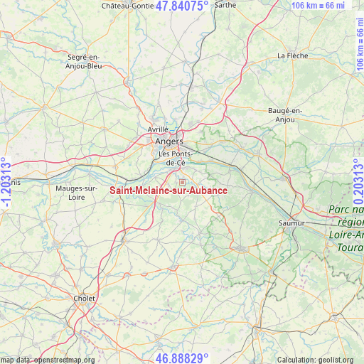Saint-Melaine-sur-Aubance on map