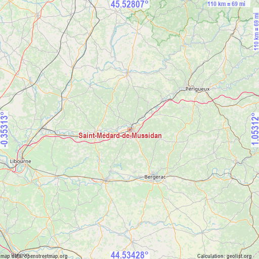 Saint-Médard-de-Mussidan on map