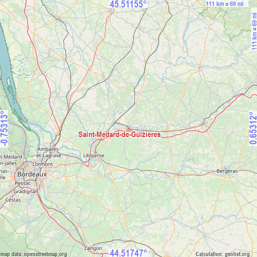 Saint-Médard-de-Guizières on map
