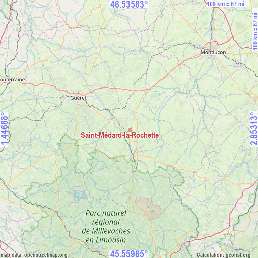 Saint-Médard-la-Rochette on map