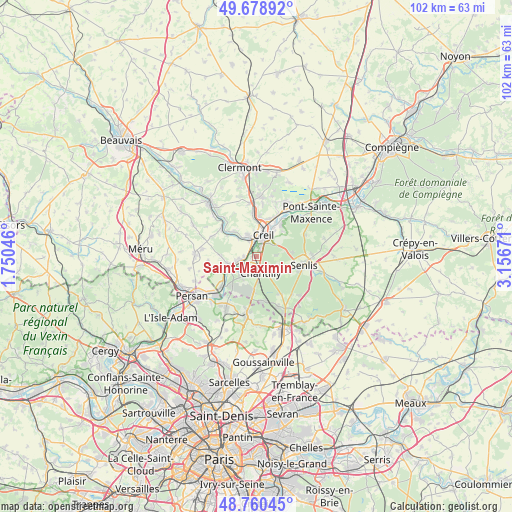 Saint-Maximin on map