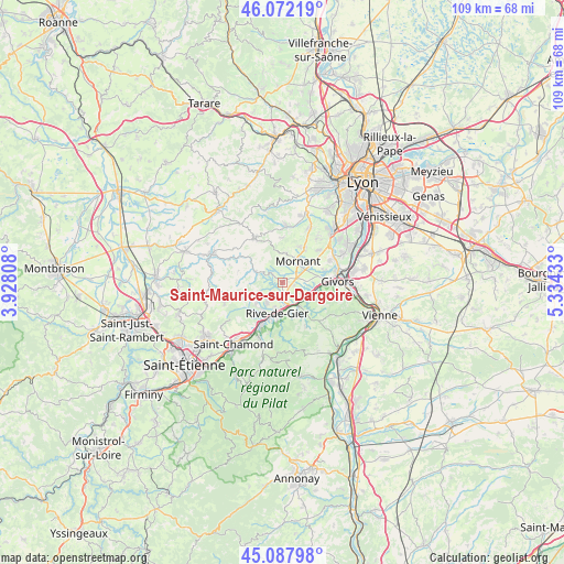 Saint-Maurice-sur-Dargoire on map