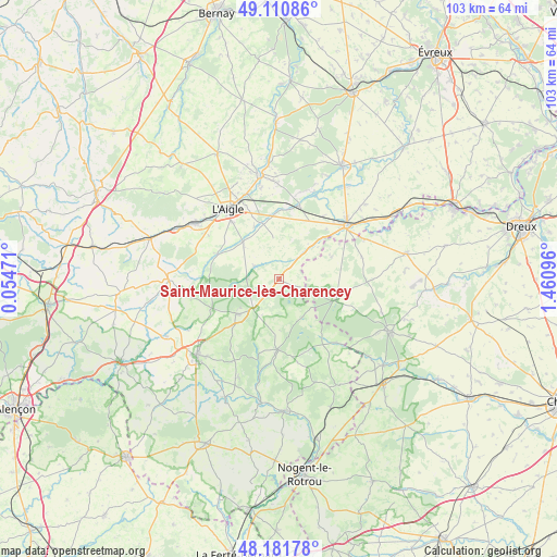 Saint-Maurice-lès-Charencey on map