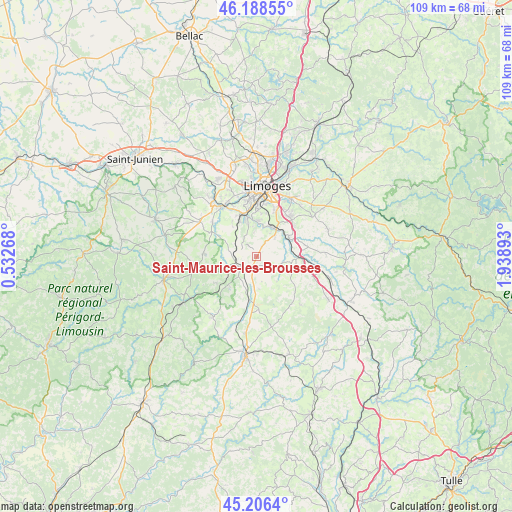 Saint-Maurice-les-Brousses on map