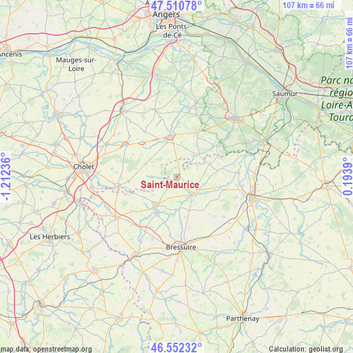Saint-Maurice on map