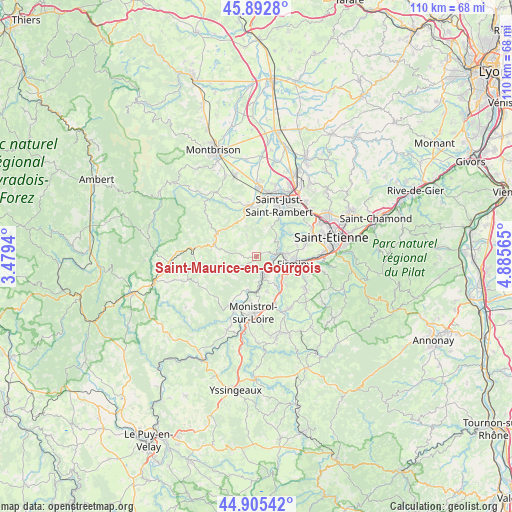 Saint-Maurice-en-Gourgois on map
