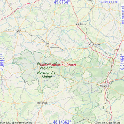 Saint-Maurice-du-Désert on map