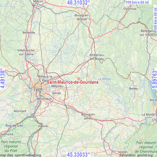 Saint-Maurice-de-Gourdans on map