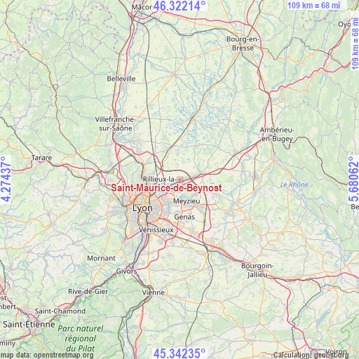 Saint-Maurice-de-Beynost on map
