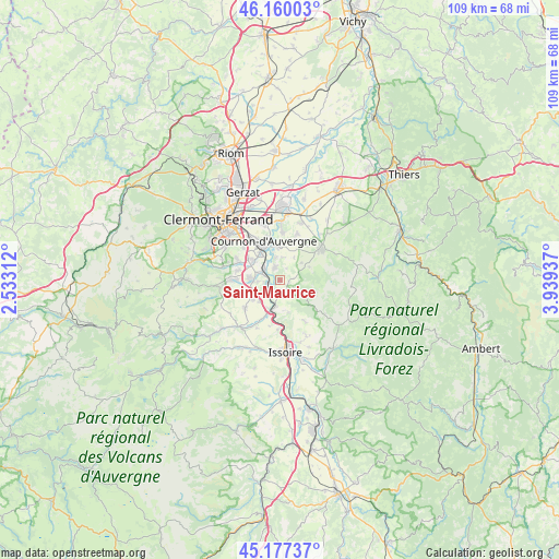 Saint-Maurice on map