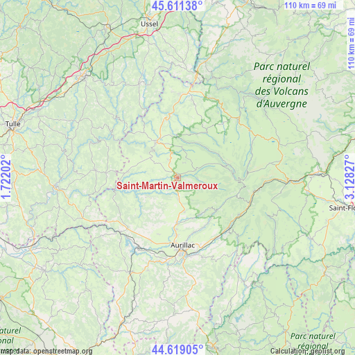 Saint-Martin-Valmeroux on map