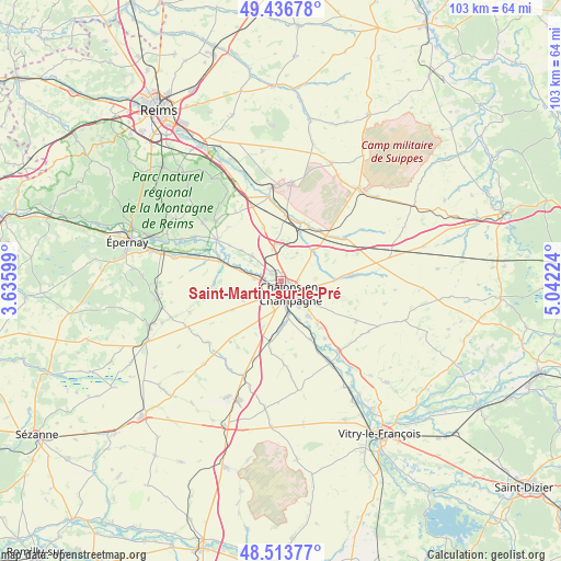 Saint-Martin-sur-le-Pré on map