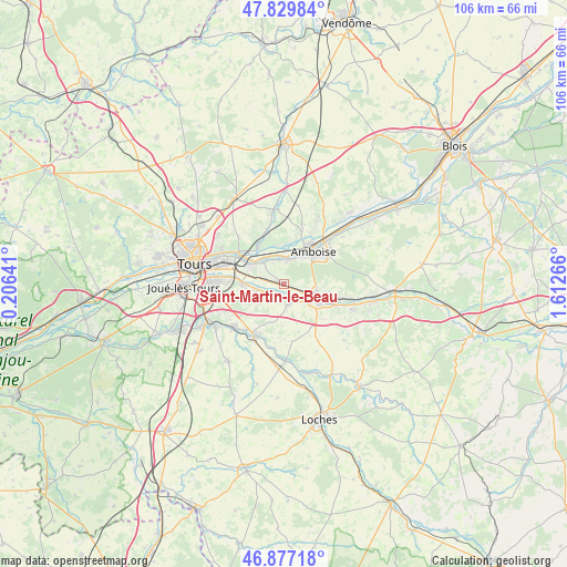 Saint-Martin-le-Beau on map
