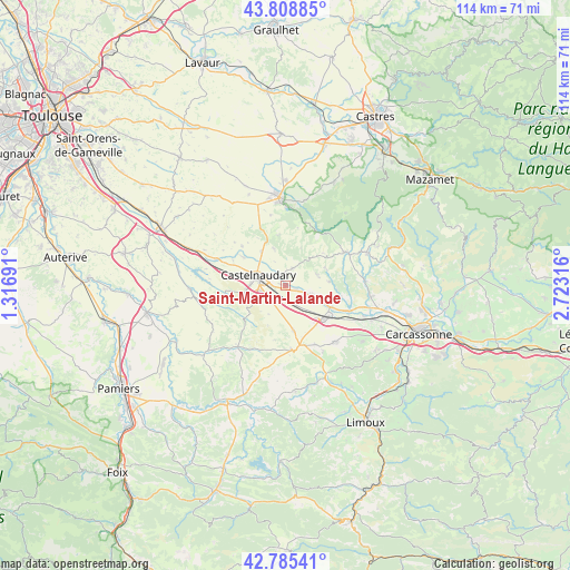 Saint-Martin-Lalande on map