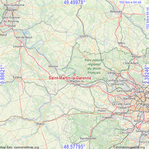 Saint-Martin-la-Garenne on map