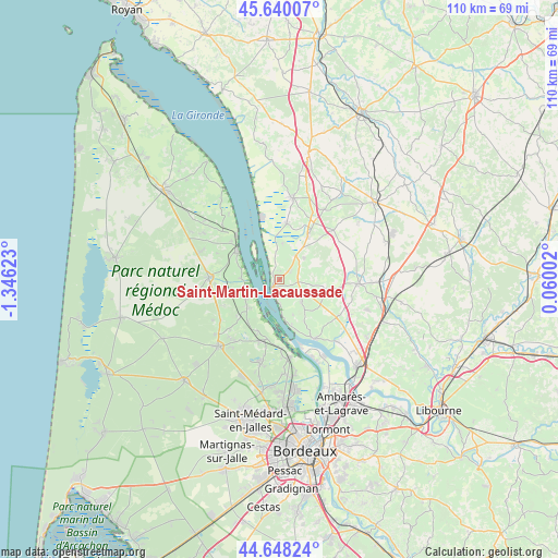 Saint-Martin-Lacaussade on map