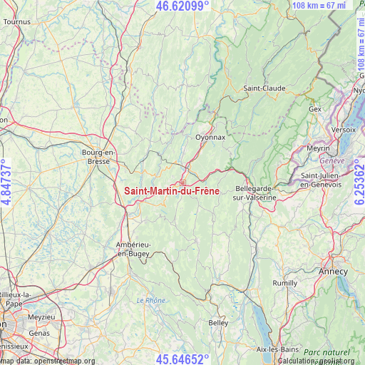 Saint-Martin-du-Frêne on map