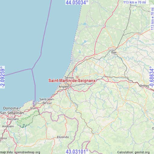 Saint-Martin-de-Seignanx on map