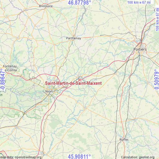Saint-Martin-de-Saint-Maixent on map