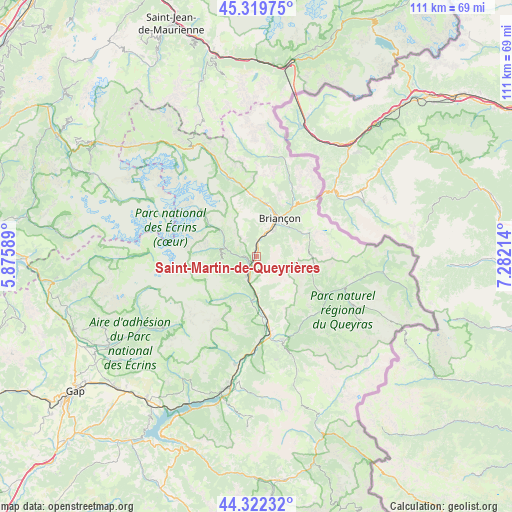 Saint-Martin-de-Queyrières on map
