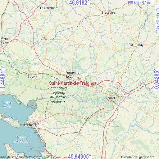 Saint-Martin-de-Fraigneau on map