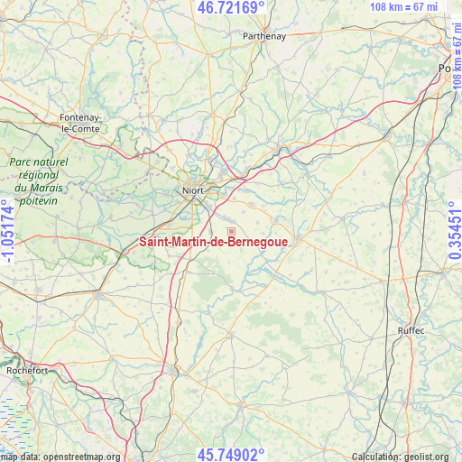 Saint-Martin-de-Bernegoue on map