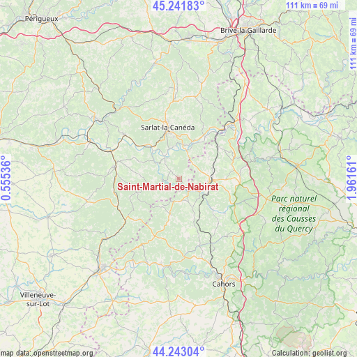 Saint-Martial-de-Nabirat on map