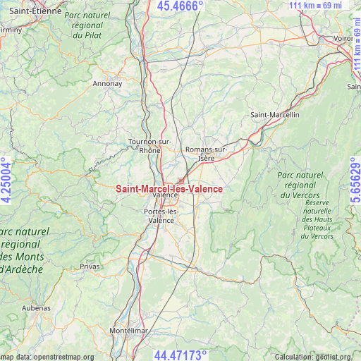 Saint-Marcel-lès-Valence on map