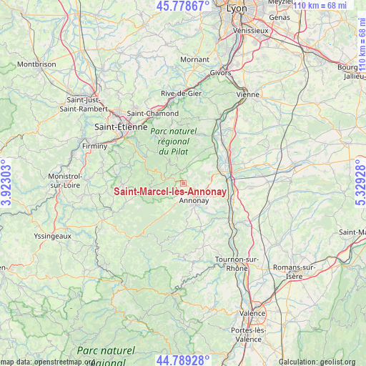 Saint-Marcel-lès-Annonay on map