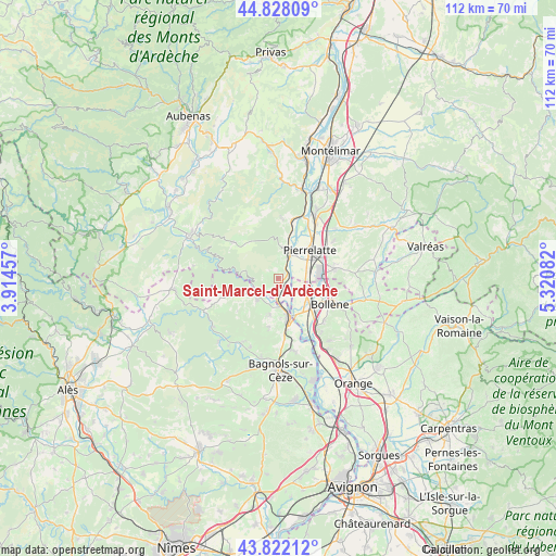 Saint-Marcel-d'Ardèche on map