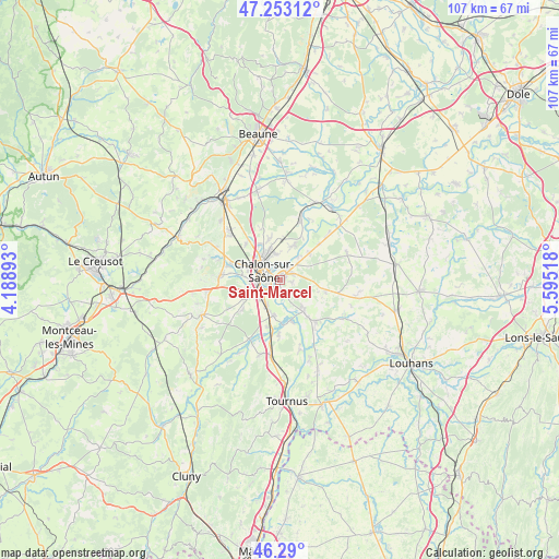 Saint-Marcel on map