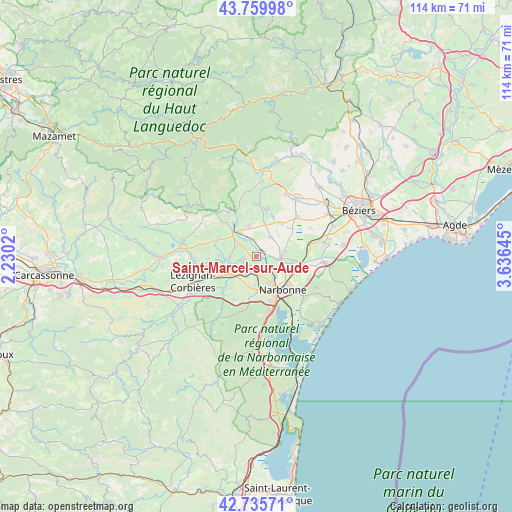 Saint-Marcel-sur-Aude on map